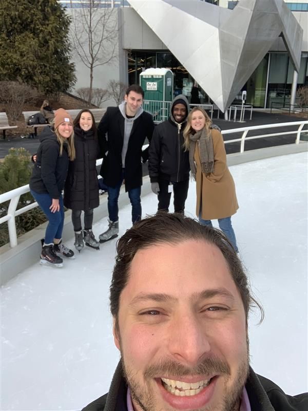 employees ice skating